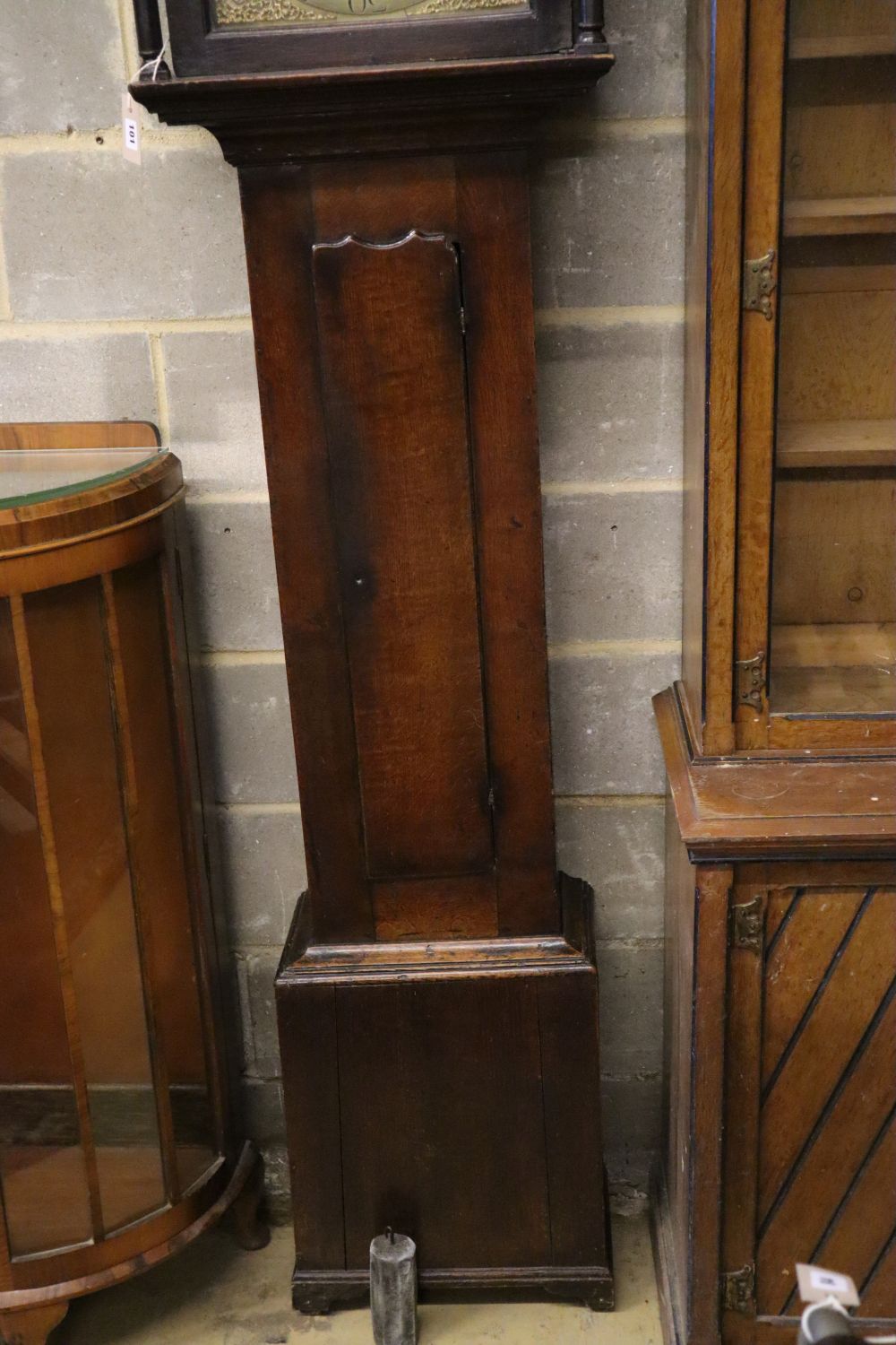 A George III oak thirty hour longcase clock, marked Wallace, Brampton, height 240cm